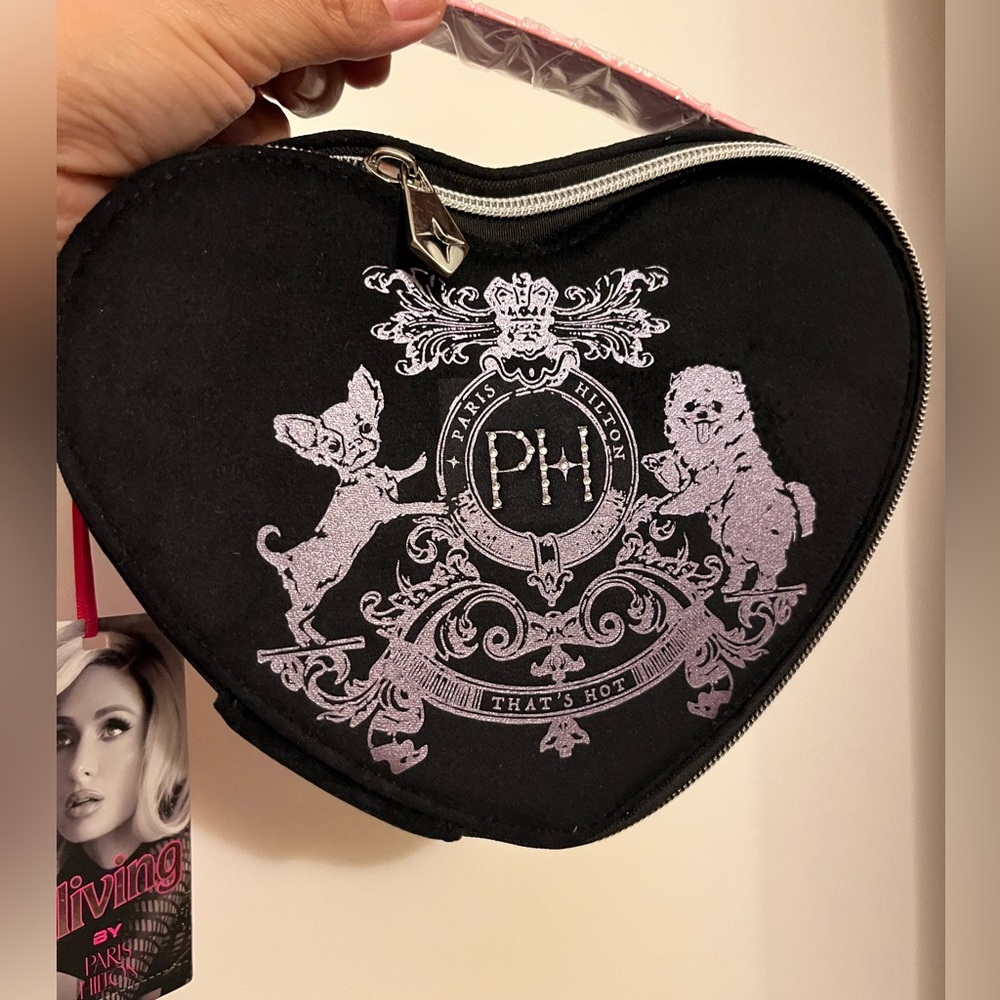 Paris Hilton Heart-Shaped Black bag